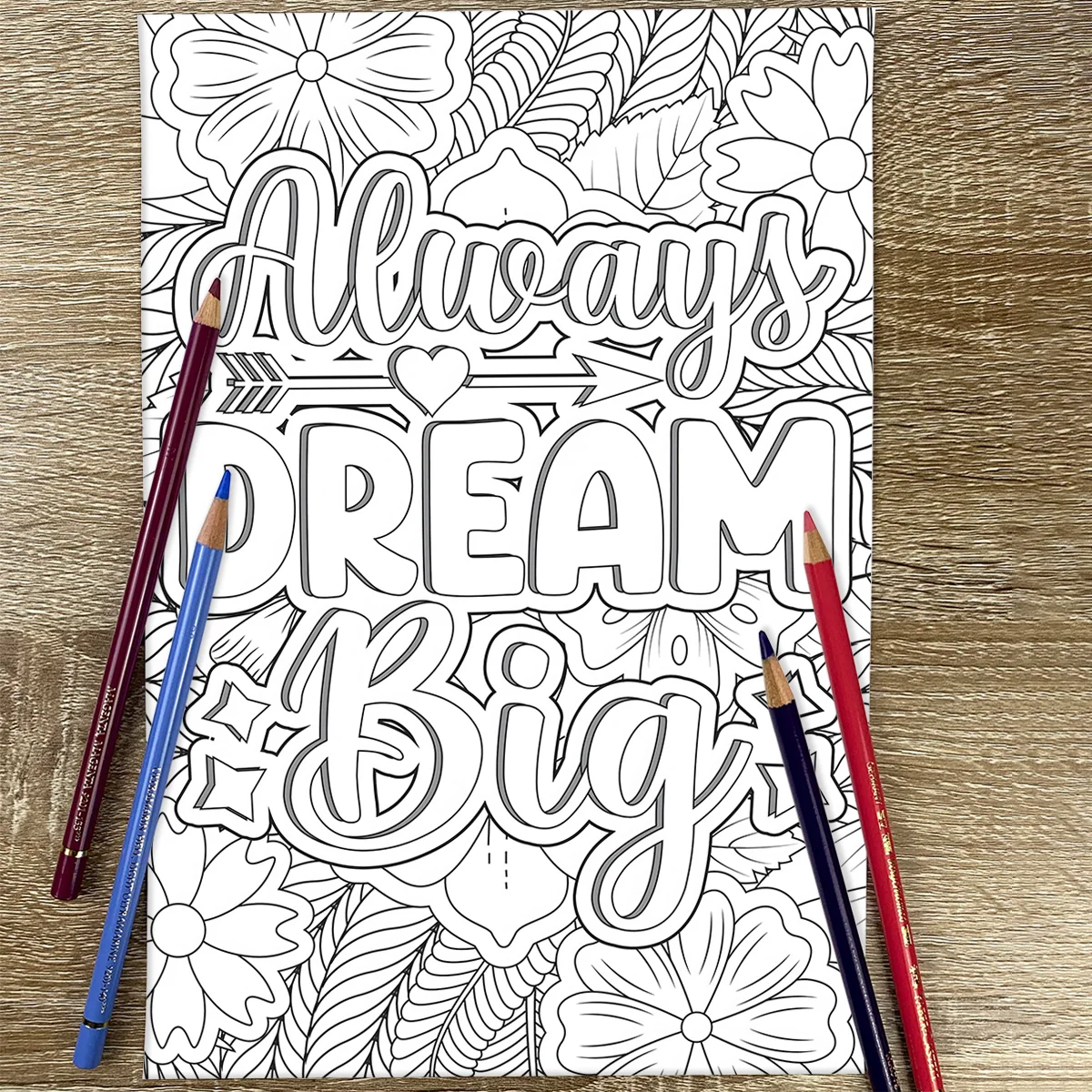 1PC Creative Words Coloring Book Drawings for Kids Teens Adults Creative Inspirational Stress Relief Relaxation 20 Pages