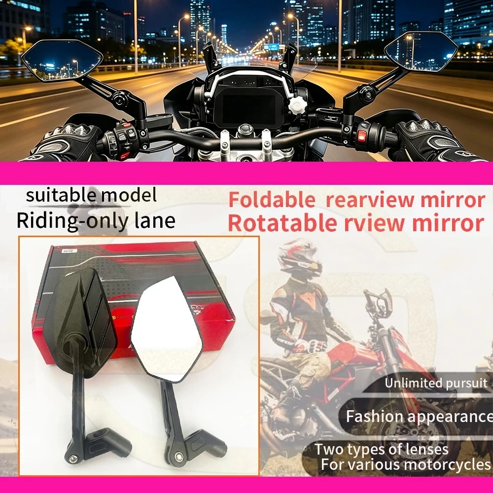 Motorcycle Rearview Mirror For R1200GS F800 K1300GT S1000R HP4 NINET LC ADV Adventure CNC Foldable rotatable