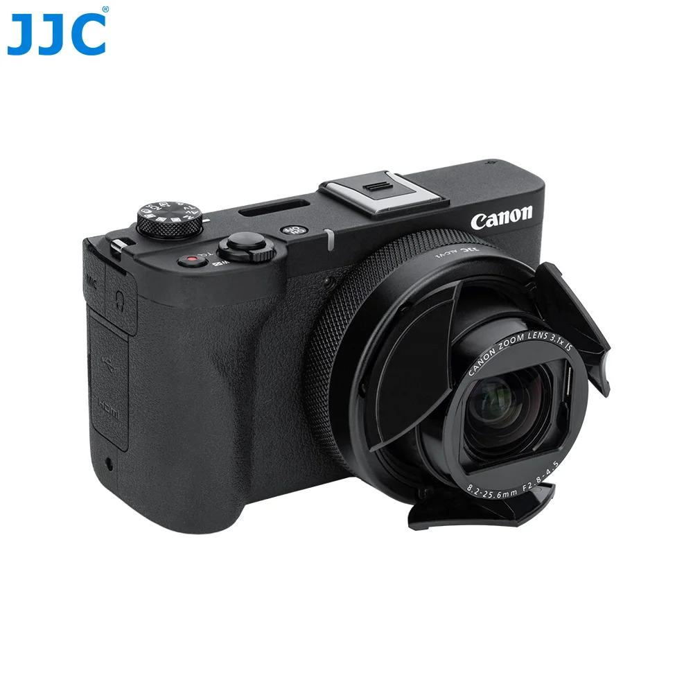 JJC Auto Lens Cap Cover for Canon PowerShot V1 Vlog Camera Rotation for Open Close Anti-Scratch Anti-Lost Dust-Proof Lens Cap