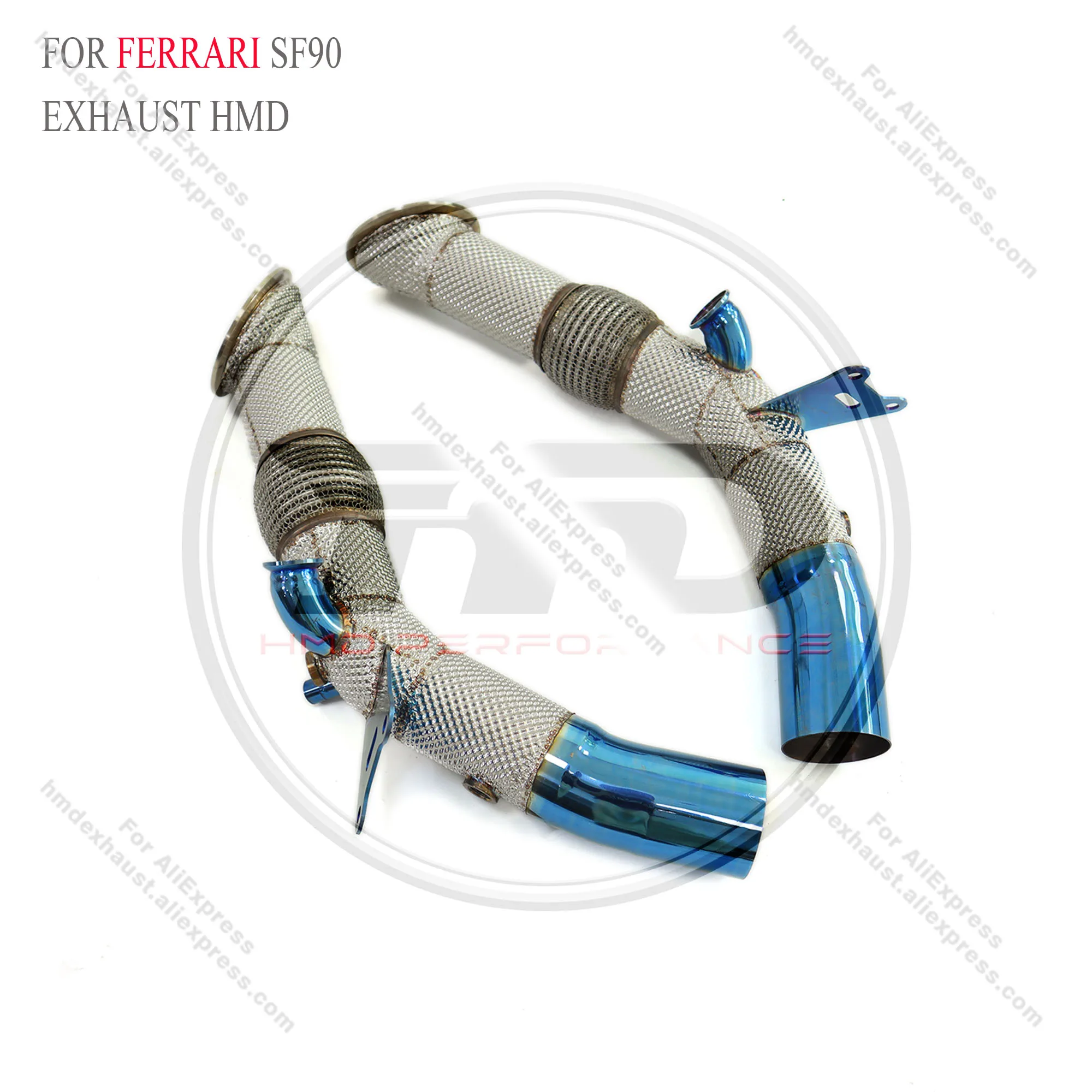 HMD Exhaust System Stainless Steel Performance Downpipe for Ferrari SF90 2019+ With Heat Shield