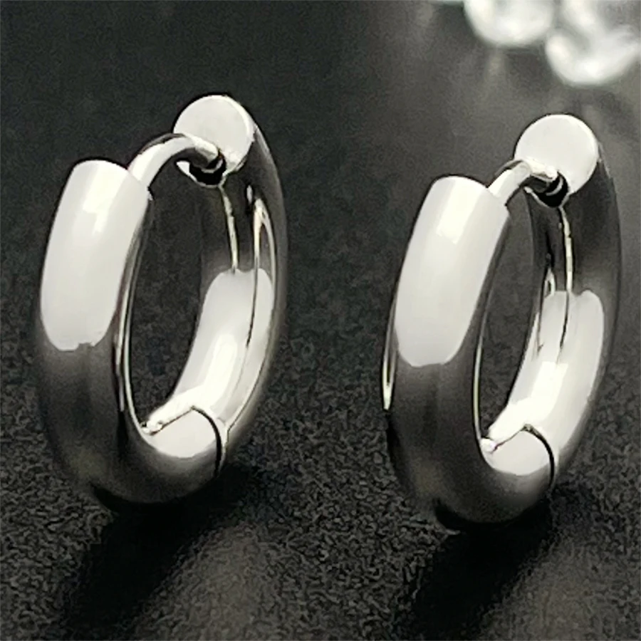 1 Pair of Stainless Steel Small Block Hoop Earrings for Women Gold Black Hoop Earrings Earrings Spiral Hoop Piercing Size 3mm