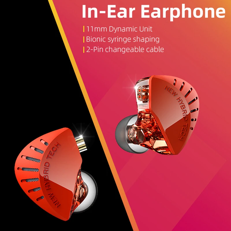 Auscultadores com Microfone com Cancelamento de Ruído, Earbuds LD2 Music Monitor, Fone Hi Fi Baixo, Destacável, Plug L-Shape, Fones De Ouvido Com Fio