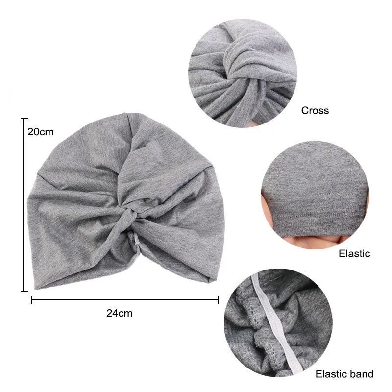 New Women's Solid Color Wrinkle Twist Turban Hats Elastic Chemo Cap Hijab Bonnet Headwear Beanie Cap Hat Hair Loss Accessories