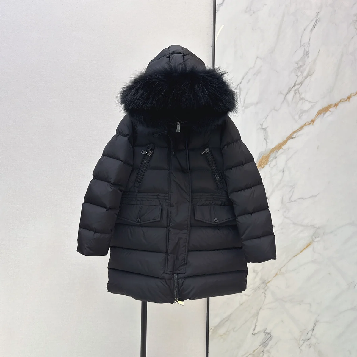 2026 High Quality Women's Big Haired Collar Hooded Mid to Long Down Jacket26929106