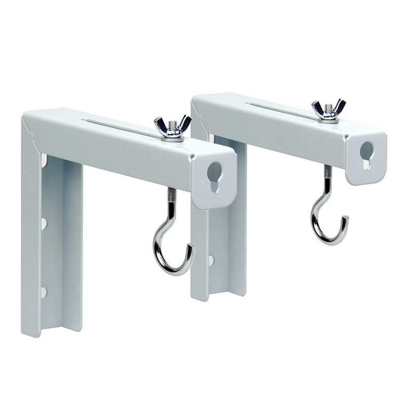 2Pcs Projector Curtain Hanger Projector Screen L-Bracket Adjustable Extension Mount Stand Mounting Hanger Holder