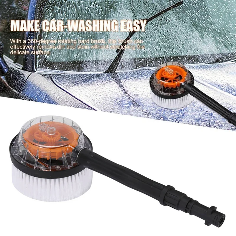 

360 Degree Rotating Round High Pressure Water-Gun Cleaning Car Wash Brush For Karcher