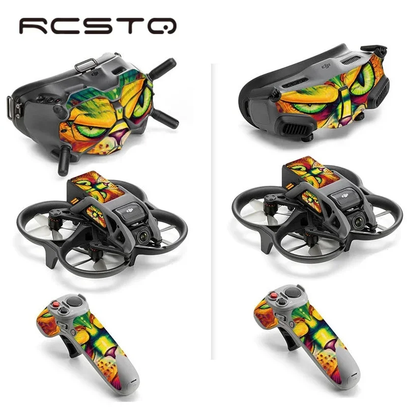 RCSTQ PVC Sticker For Dji Avata Drone Goggles 2 V2 Decals Protective Film Remote Control Scratch-proof Waterproof Accessories