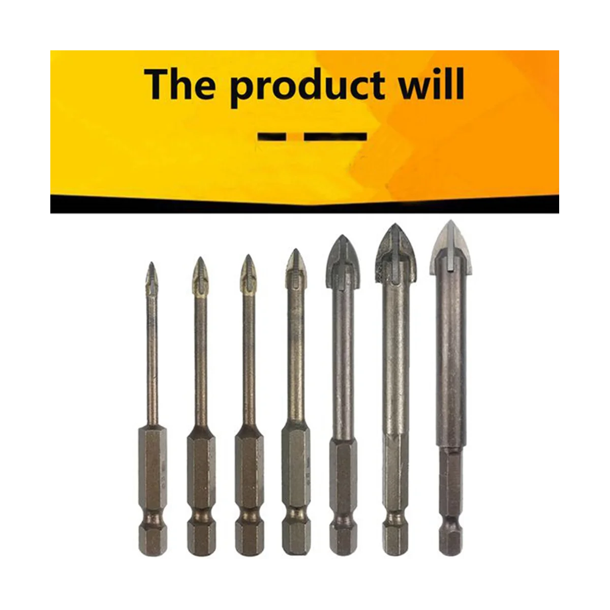 Tile Drill Bit Concrete Cement Drill Bit Multi-Function Punch Hole Opener Four-Edged Triangular Drill Bit Set Carbide