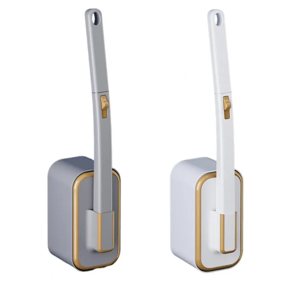 

Brush Long Handle Toilet with Wall Hanging Storage Box 24 Aromatherapy Brush Heads Easy for Freshening