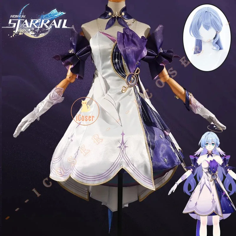 

iCoser Robin Cosplay Costume Dress Wig Honkai Star Rail Uniform Headwear Earrings Singer Sunday Halloween Party for Women Propsa