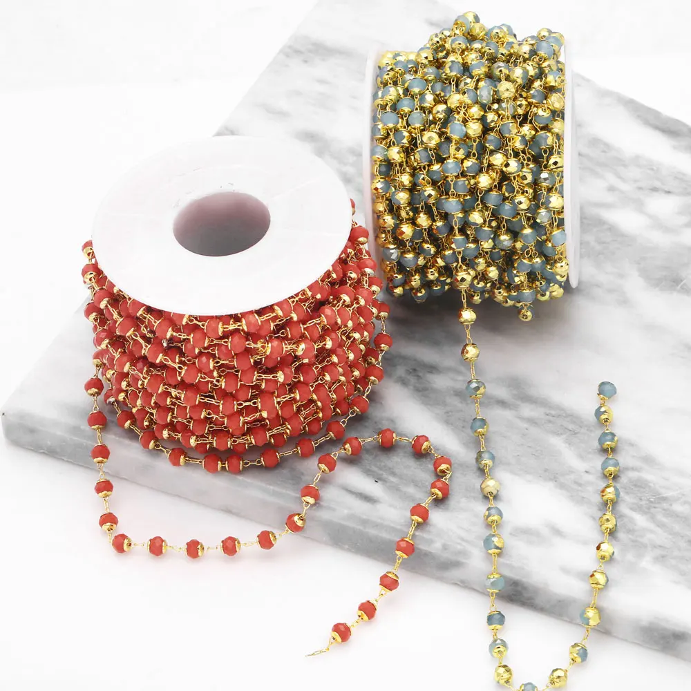OCESRIO Adjustable 10M Crystal Chain for Necklace Bracelet DIY Handmade Copper Chain for Jewelry Making Wholesale cana148