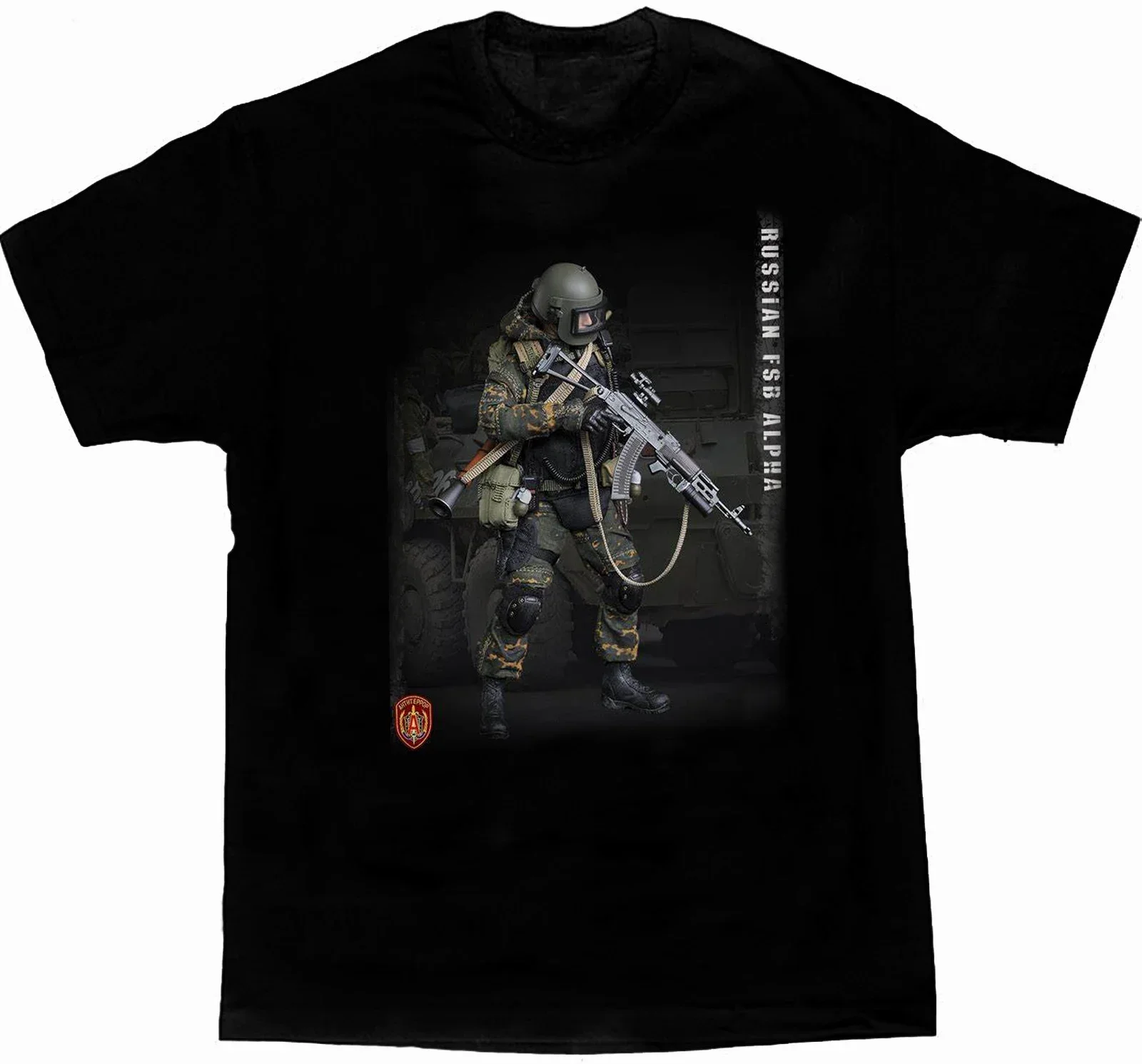 Russian Spetsnaz FSB Alpha Anti-terrorist Special Forces T-Shirt 100% Cotton O-Neck Summer Short Sleeve Casual Mens T-shirt