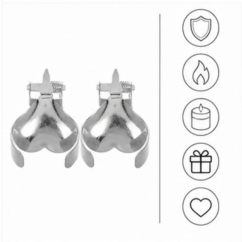 2Pcs Metal Snuffer Heart Shape Flame Extinguisher Tool Prevents Wick Smoldering Extends Life for Home Office Decor