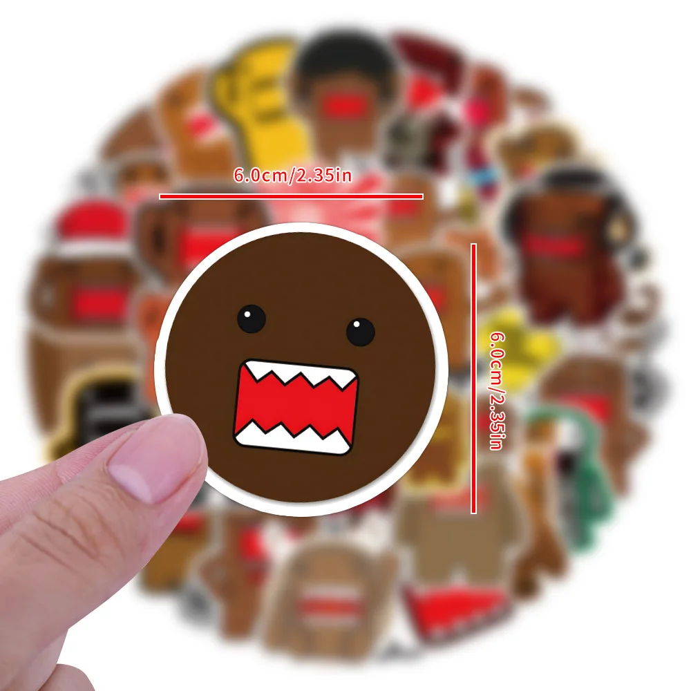 50 Stück Lustige Domo Kun Aufkleber Domo JDM Style Graffiti-Sticker für DIY Gepäck Laptop Handy Tasse Auto Skateboard Fahrrad Aufkleber