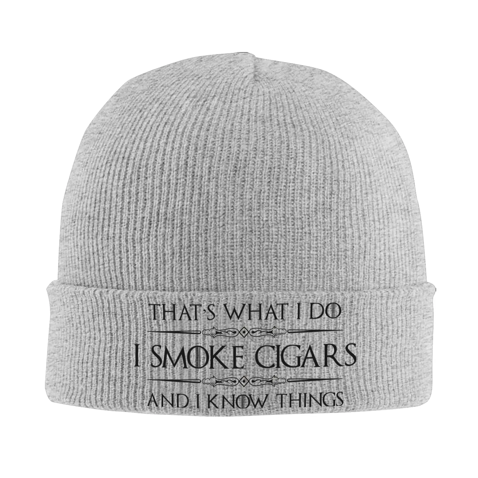 That'S What I Do I Smoke Cigars I Know Things Bonnet Hats  Beanie Hats  Skullies Beanies Casual Adult Unisex Kpop Warm Soft Cap