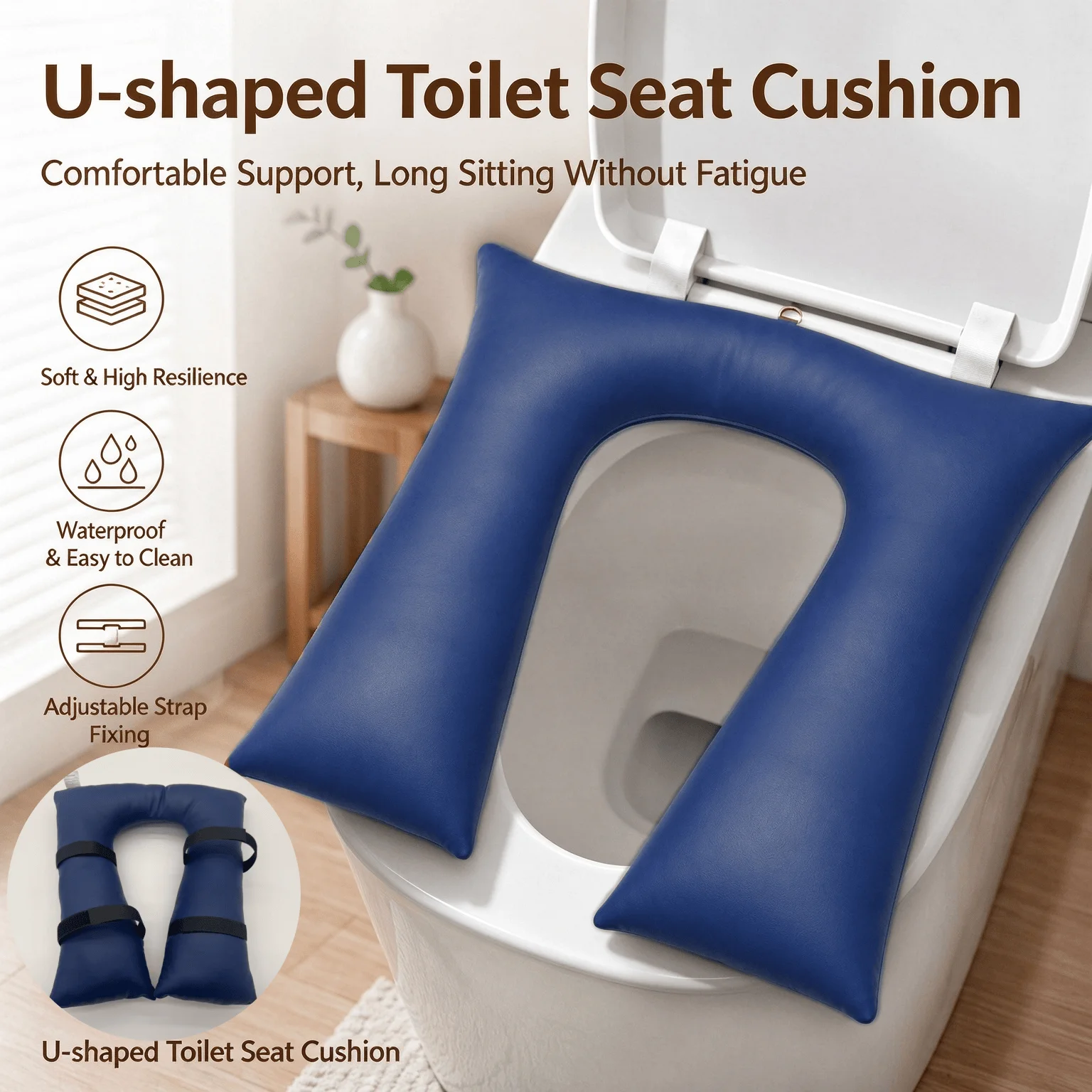 Toilet Seat Cushion for General Use Elderly and Pregnant Women Thickened Soft Elastic Seat Cushion Household Toilet Seat Cushion