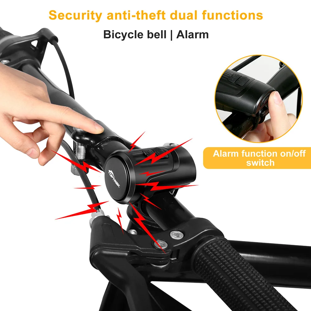 Bike Electric Horn Anti Theft Bicycle Alarm 2 in 1 USB Charging High Decibel Bike Safety Warning Bell Cycling Bicycle Accessorie