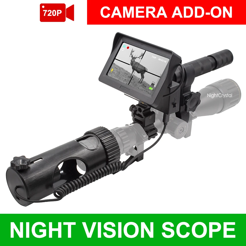 

Megaorei 2 M2 Monocular Attachment Hunting Night Vision Scope Camera, 720p Video Recording, 4.3 "Display Screen, 850nm IR Torch