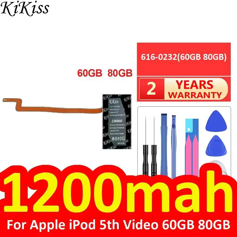 For Apple iPod 5th Video 60GB 80GB 616-0232 Portable Media Player Battery High Performance 1200mah