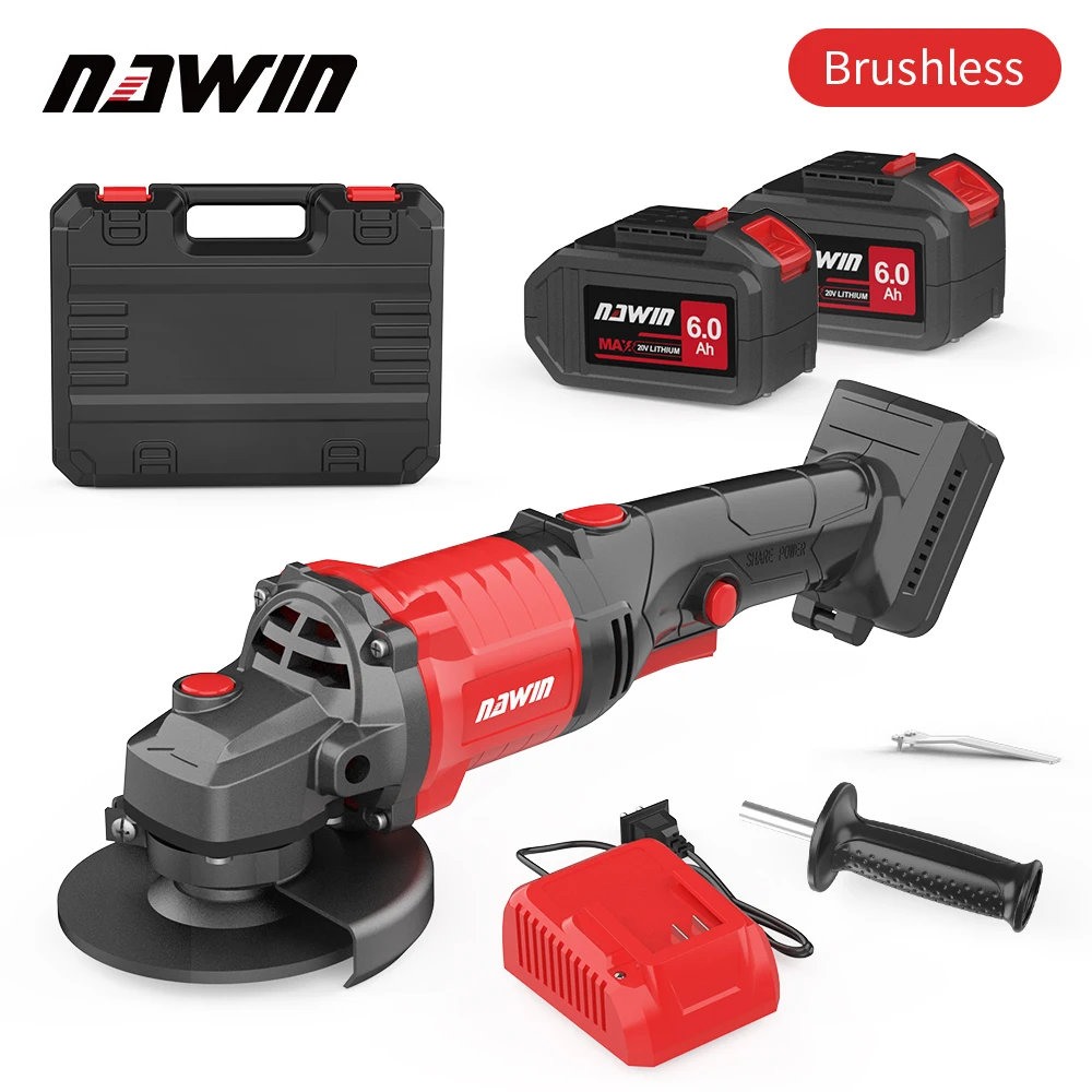 NAWIN Brushless Cordless Angle Grinder Small Portable Brushless Lithium Grinder Sanders