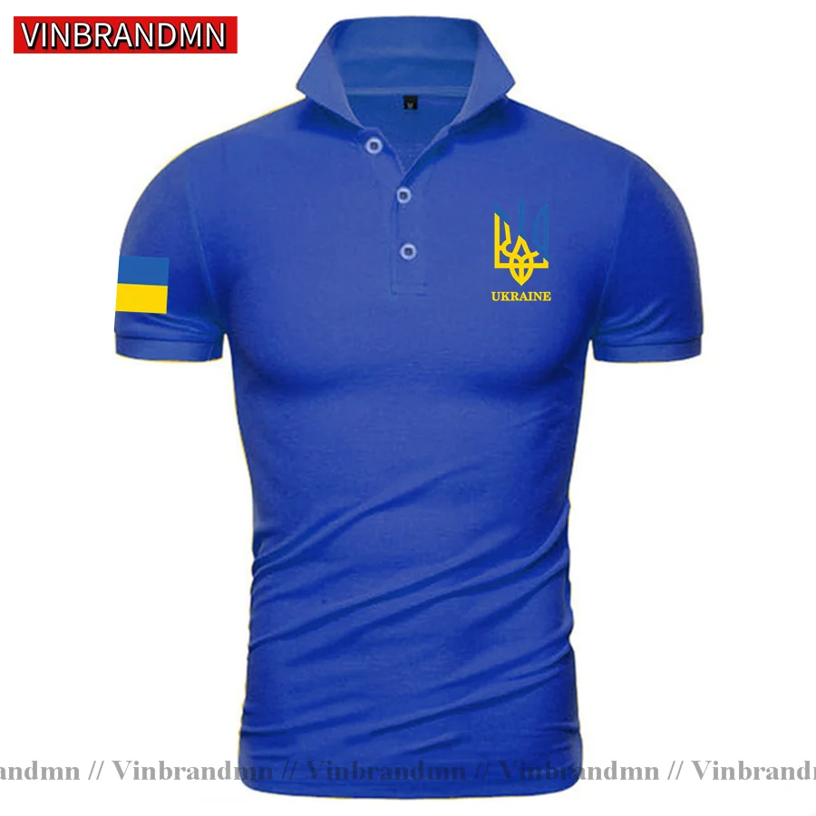 Novelty Ukraine Flag Color Trident Patriotic Polo Shirt Men Casual T Shirt Custom Ukrainian Trident Glory To Ukraine Polo Shirts