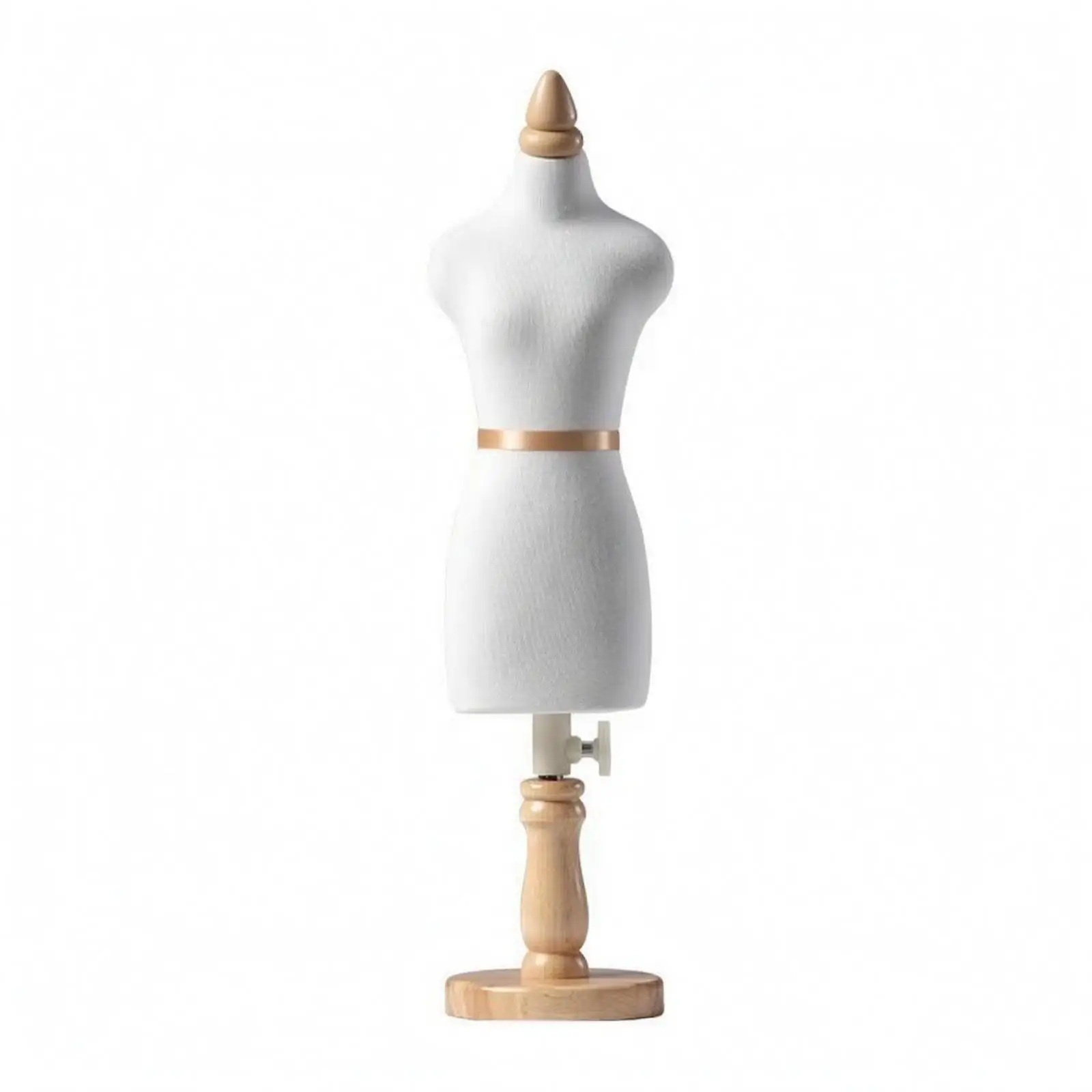 Pinnable Mannequin Torso Display Stand for Sewing Dress Form Tailoring with Wooden Base for Women Clothing Design Studio Use