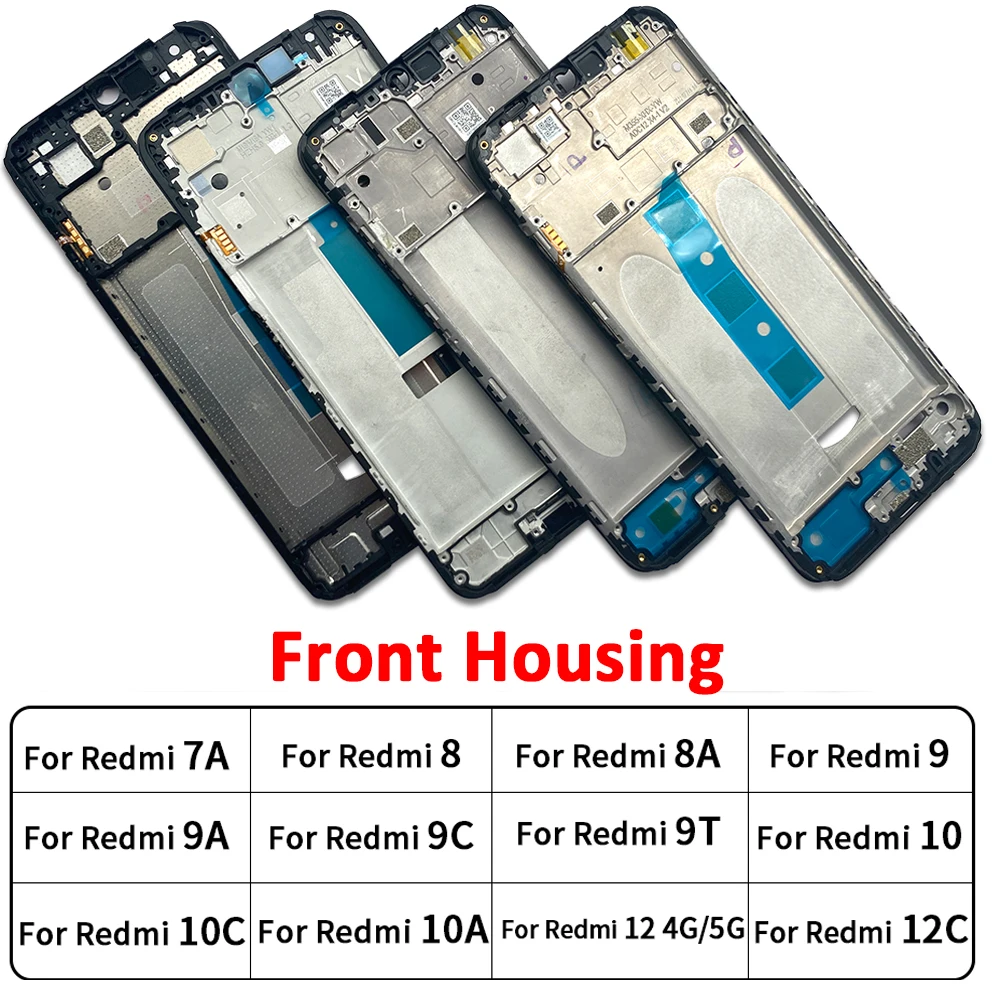 NEW Front Housing LCD Frame Shell Screen Bezel Holder Replace For Xioami Redmi 10 10A 10C 7 7A 8 8A 9 9A 9C 9T 12 12C 4G 5G 13C