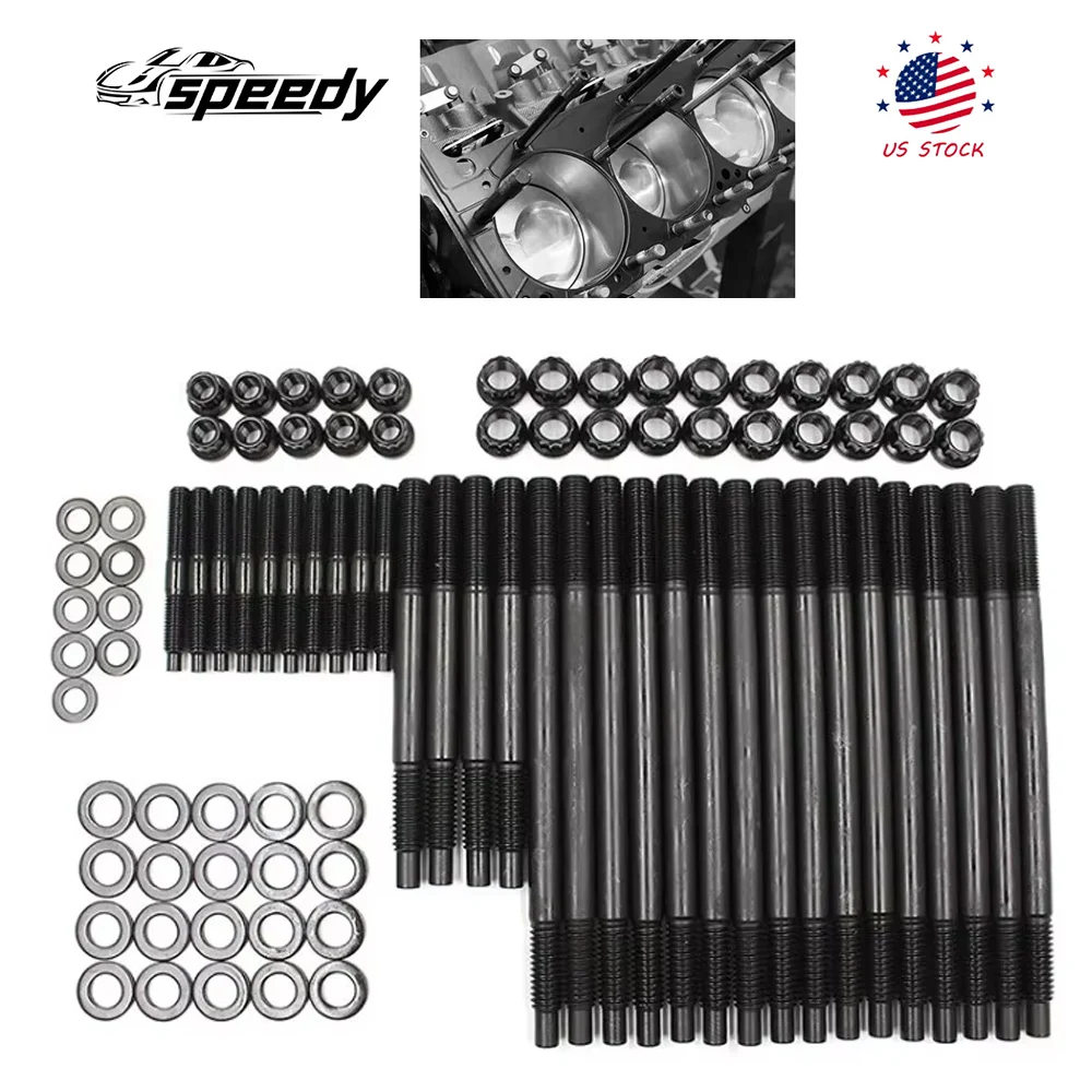 

Cylinder Head Stud Kit Black For 1997-2003 Chevy LS1 LQ9 LS6 4.8L 5.3L 6.0L Engines