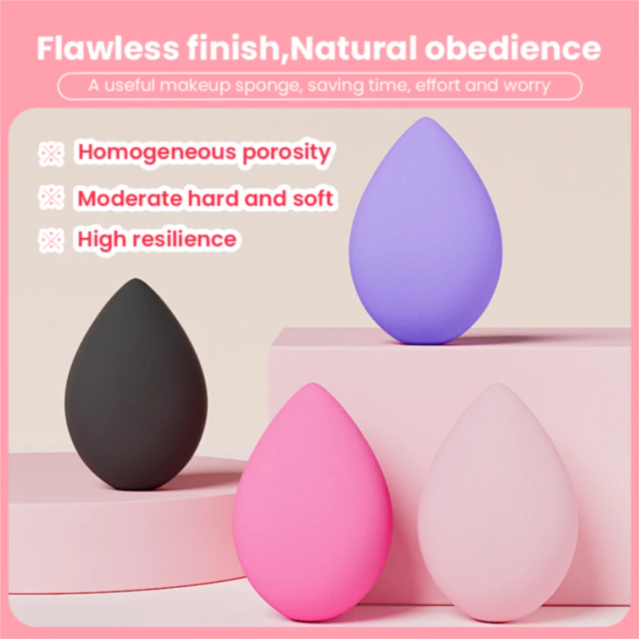 3 قطع من إسفنجة مكياج احترافية لمستحضرات التجميل لكريم الأساس المخفي وكريم التجميل وظلال العيون المائية الناعمة