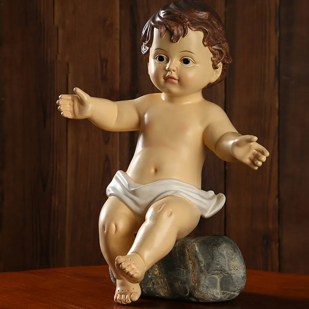 

Статуэтка Иисуса из смолы для домашнего декора, религиозное украшение, декор для рабочего стола и офисной полки, католическая семейная сувенирная скульптура, изделие из смолы