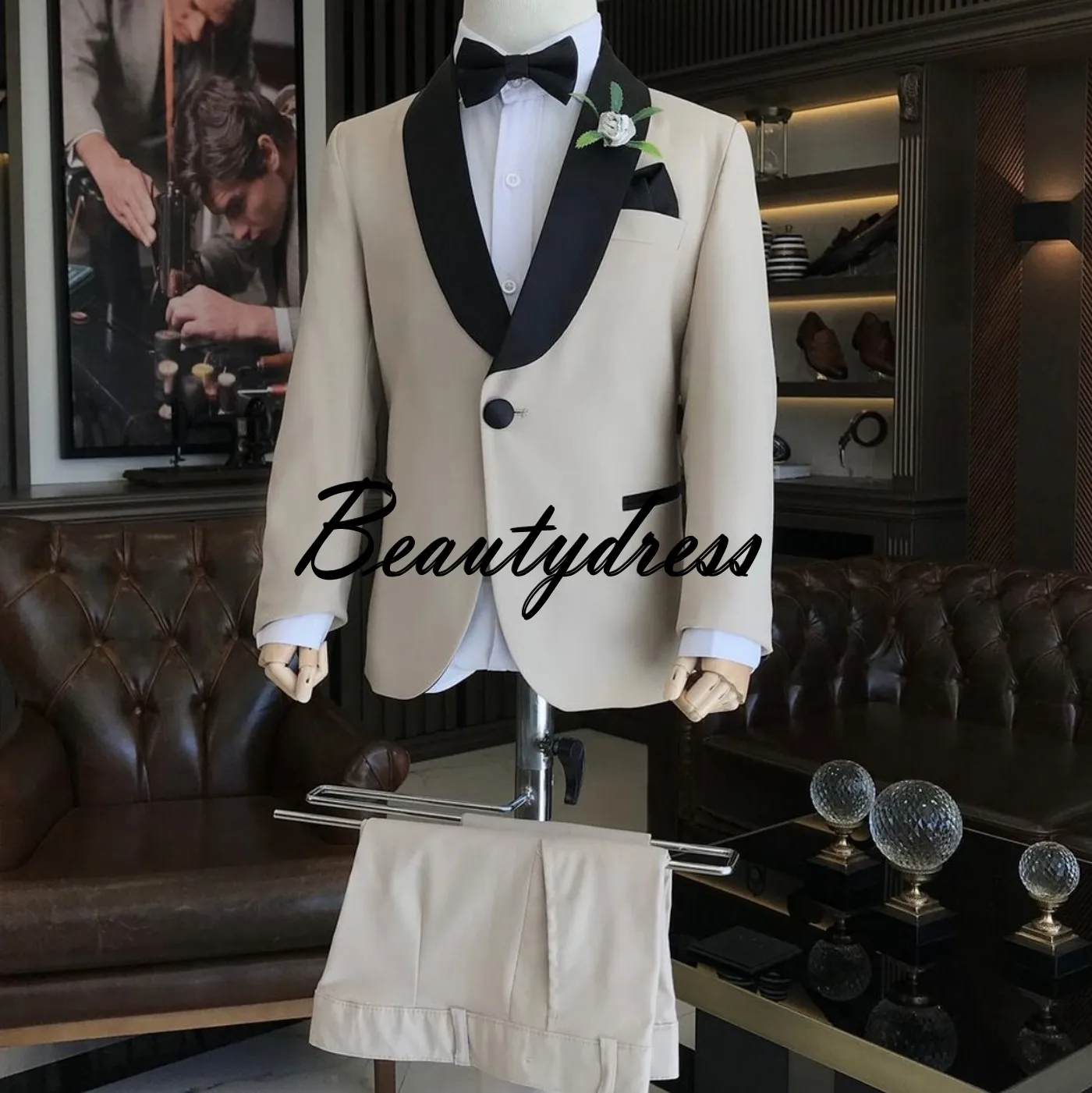 Boys Formal Wear Suits For Wedding Tuxedos Toddler Kids Birthday Party Ring Bearer First Communication (Jacket +Pants+Bowtie)