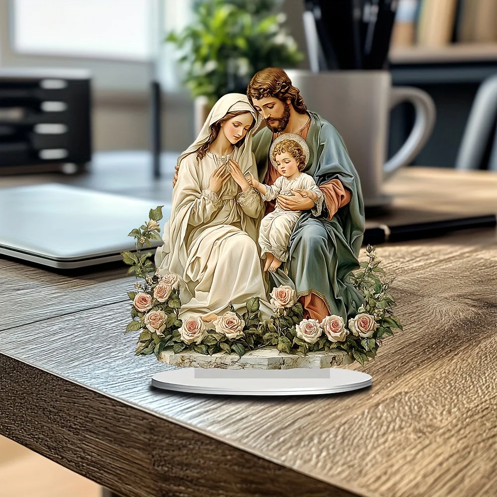 Sacred 2D Acrylic Ornament Desktop Decor High Aesthetic Multi-Functional Home Office Holiday Artwork Christmas New Year Decor