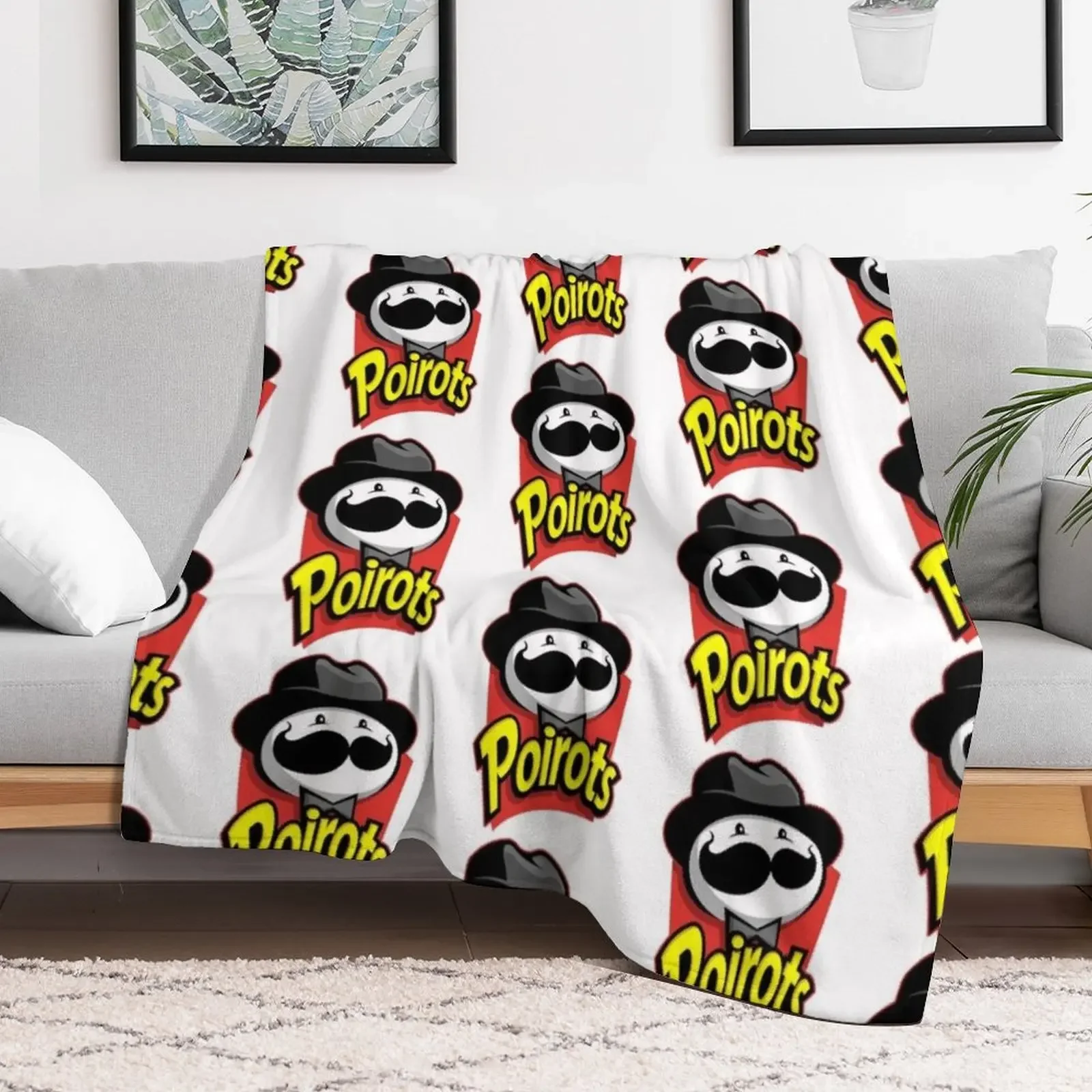 poirots mustache Throw Blanket Weighted Winter beds Extra Large Throw Blankets