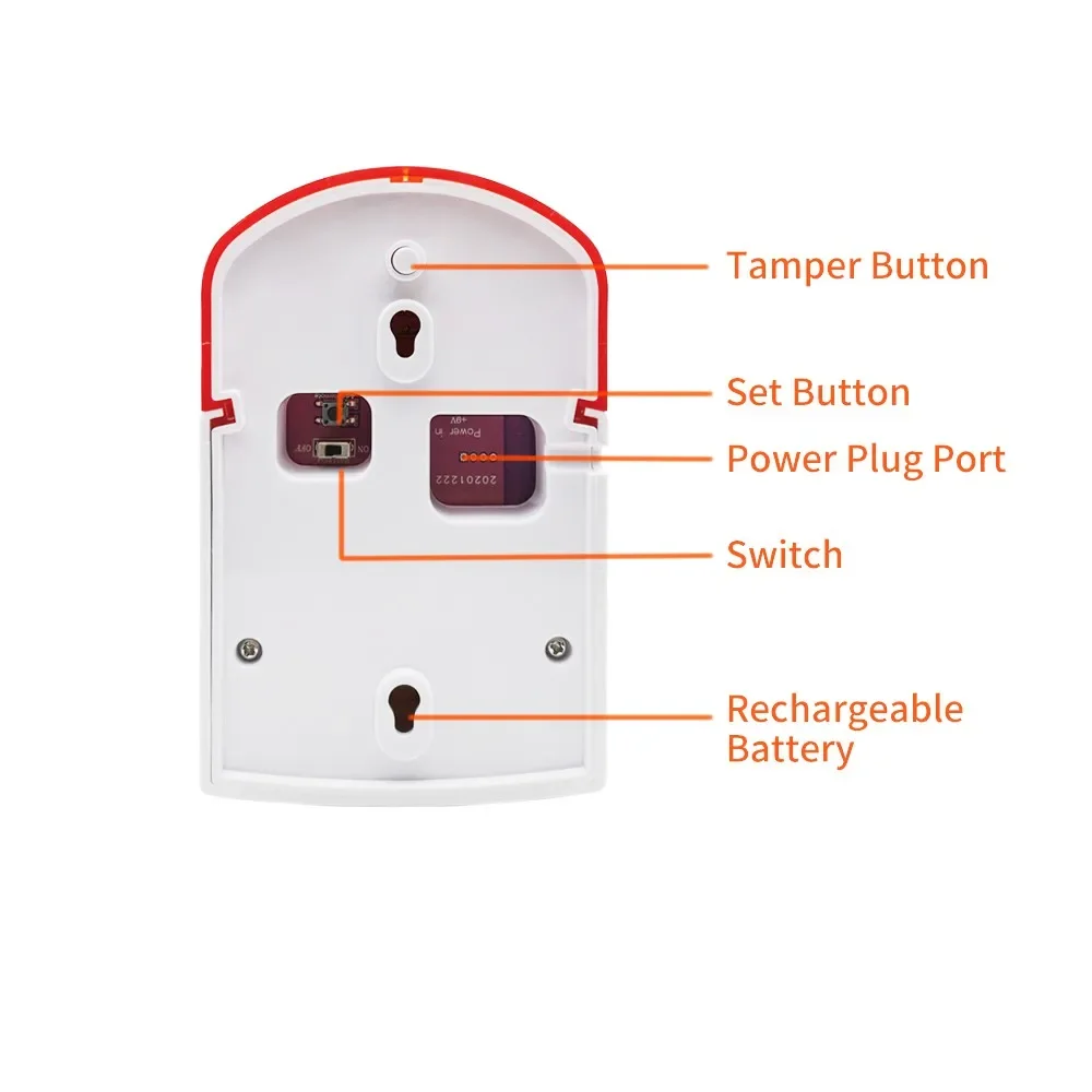 Tahlitech 433 Mhz Sirena wireless per interni/esterni Allarme stroboscopico flash impermeabile 120 dB Alto decibel per sistema di allarme di sicurezza intelligente
