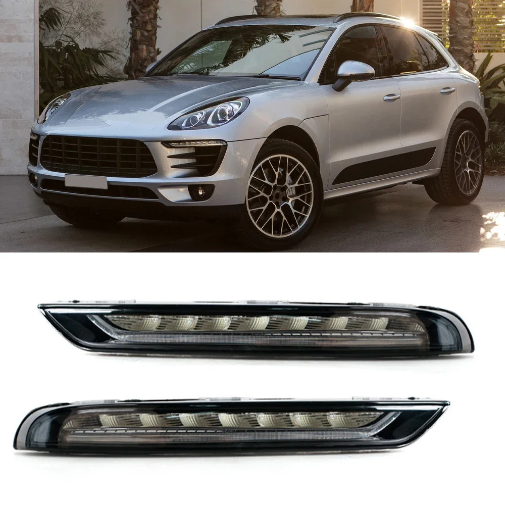 Car Front Bumper Daytime Running Light LED DRL Driving Lamp For Porsche Macan 95B Base S Turbo GTS SUV 2014-2018 95B941181A