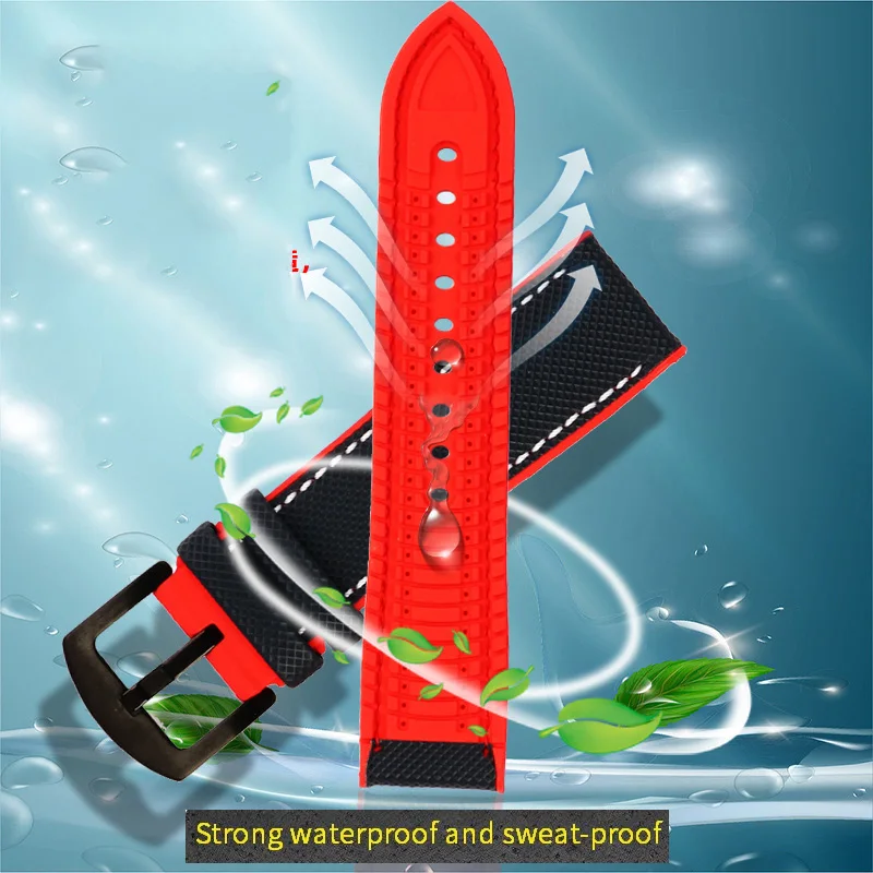 Correa de reloj de goma fluorada azul de 22mm para Swatch X Blancpain Five Oceans for Fifty Fathoms, correa de reloj deportivo para hombres y mujeres + herramientas