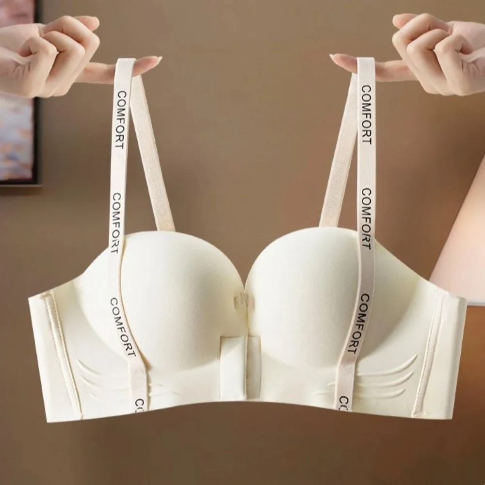 حمالة صدر لاسلكية بحروف إنجليزية عميقة على شكل حرف V بإبزيم أمامي حمالة صدر ضيقة للنساء ملابس داخلية مضادة للصدمات