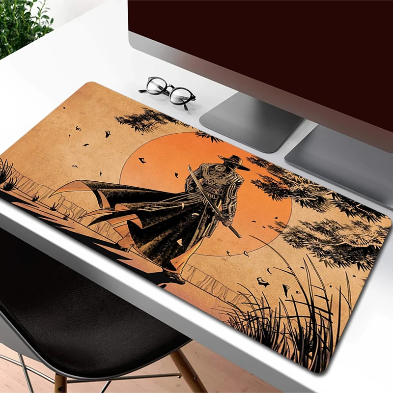 

Large Gaming Mouse Pad Japanese Samurai Game Mousepad Art Rubber Mouse Mat Personalized Non-Slip Desk Mat HD Print Carpet XXL