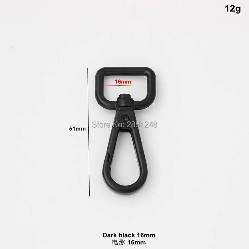 10-30-100pcs 13 16 20mm 26 32 38mm dark black lacquer trigger snap hook swivel clasp hooks for DIY leather goods metal parts