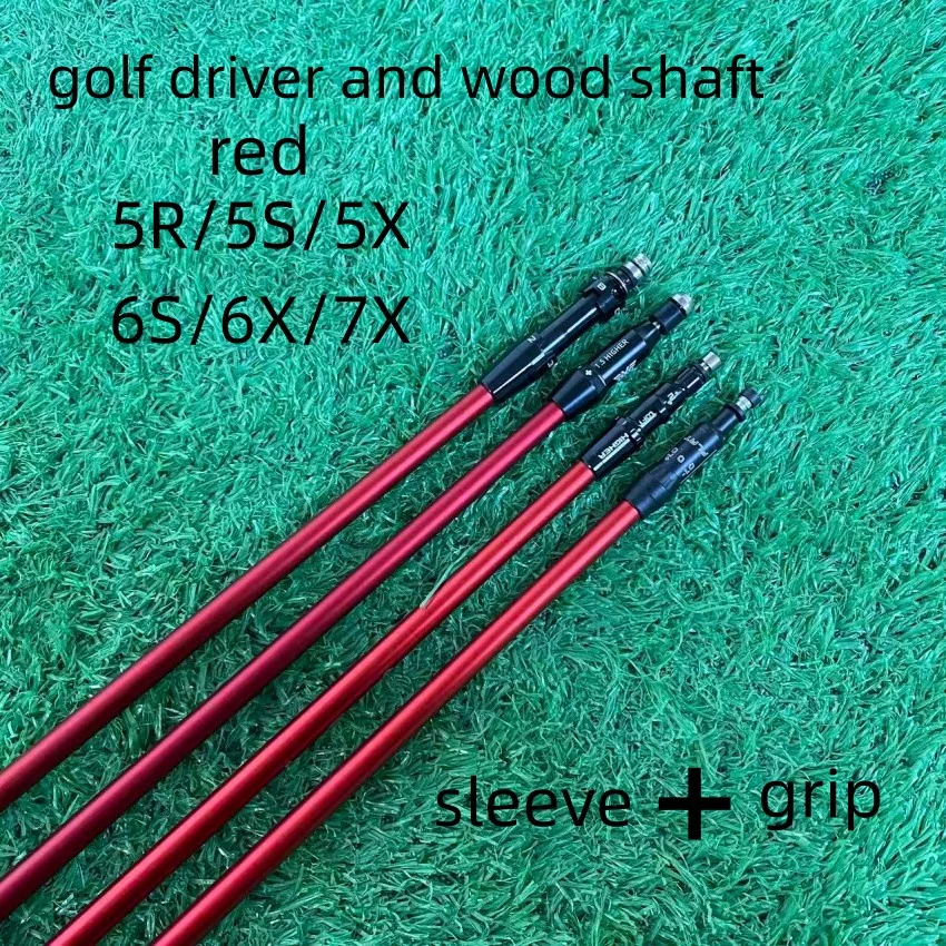 New Golf Shaft Red Golf Drivers Shaft 5/6/7 R/S/X Flex Graphite Shaft Wood Shafts Free Assembly Sleeve and Grip