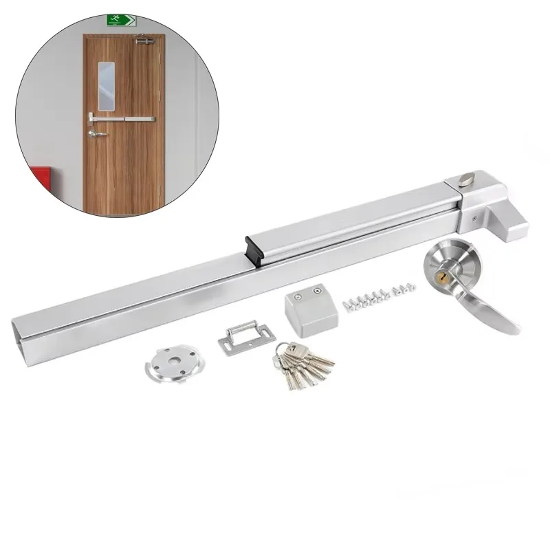 Door Push Bar Commercial Emergency Bar Panic Exit Device Suitable For Wood Metal Door 70-104 cm Width With Exterior Handle