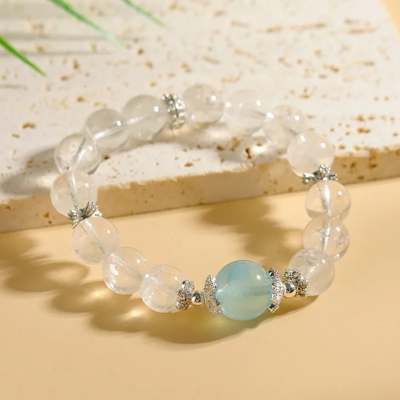 

Natural Crystal White Ghost Sea Blue Treasure Bracelet