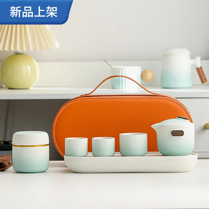 New Travel Tea Set Camping Business Trip Portable Storage Bag Simple Kung Fu Tea Set Home Gift