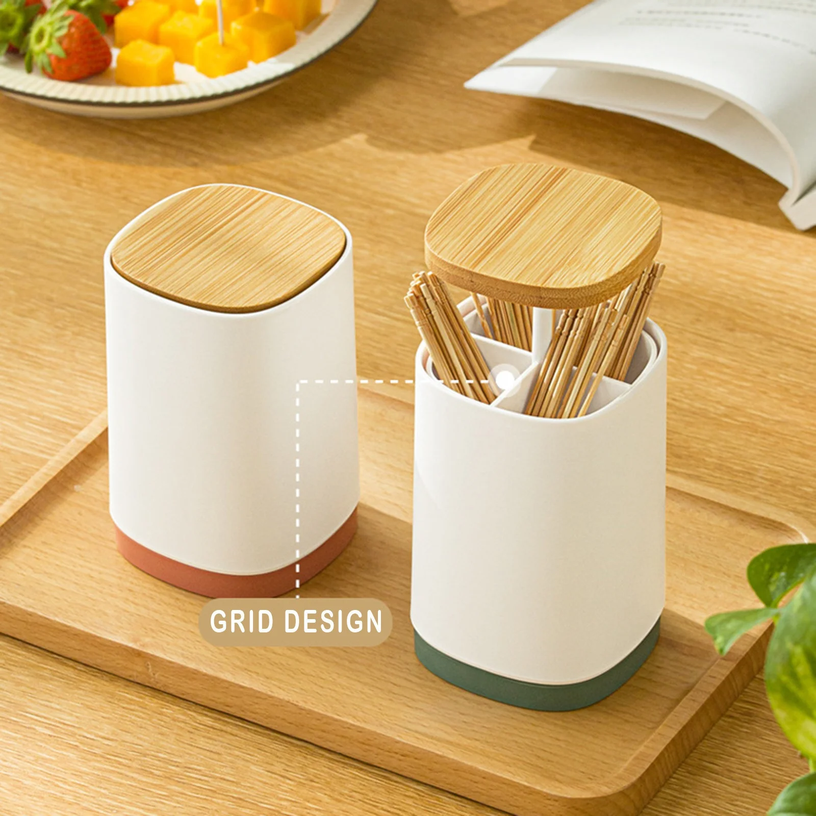 Toothpick Box Semi-Automatic Toothpick Holder Household Personalized & Creative Cotton Swab Box Dental Floss Box Storage Box