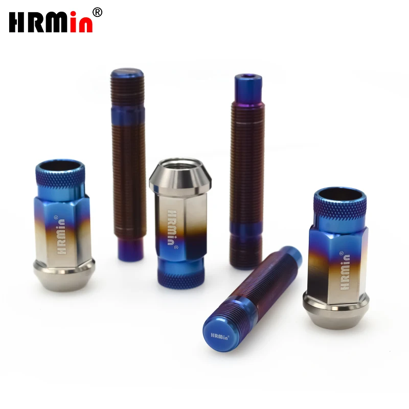 HRMin stud kits Gr.5 titanium 20pcs wheel stud M14*1.5*78mm with 20pcs Knurled wheel nut M14*1.5*48mm for refitted VW AUDI