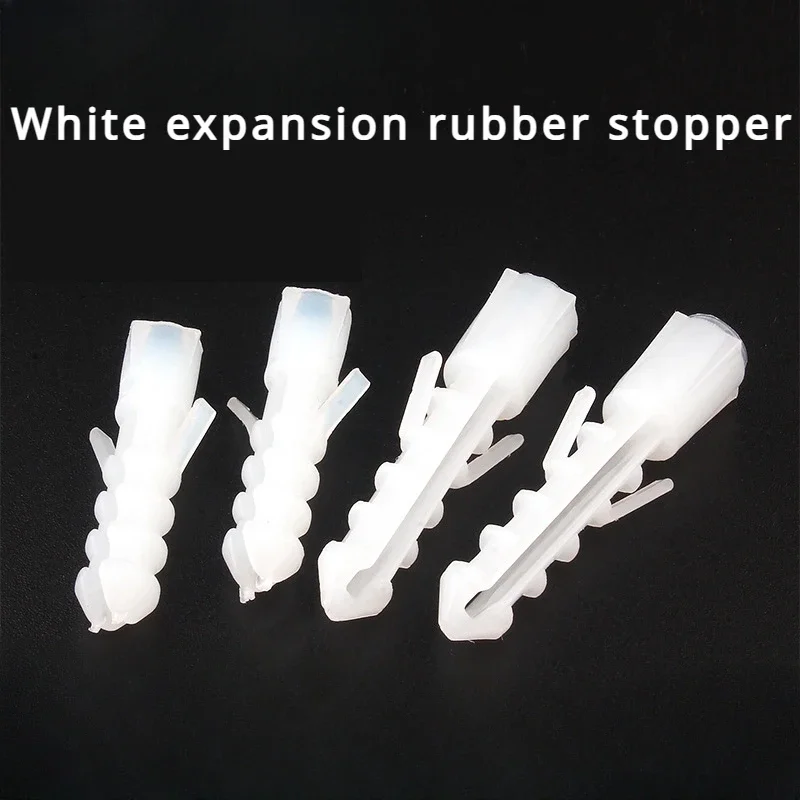 

50PCS White/Green Plastic Expansion Pipe Nylon Fish-Shaped Rubber Plug Expansion Screw Rubber Particle Anchor Bolt M6-M8