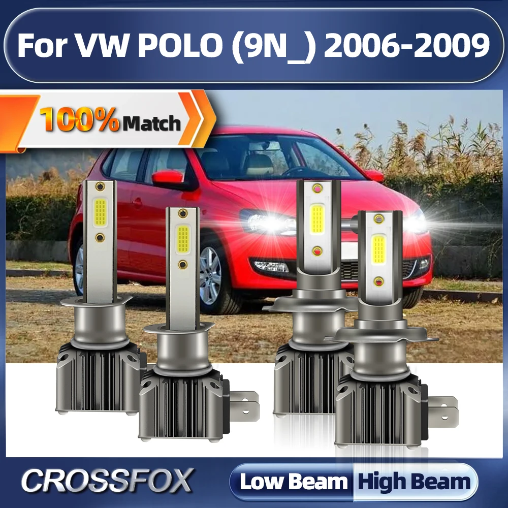 

40000LM LED Headlight Bulbs With Fan 240W High Low Beam 12V Auto Headlamps 6000K White For VW POLO (9N_) 2006 2007 2008 2009