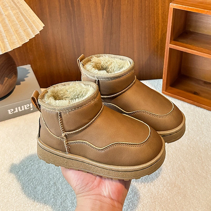 أزياء الأطفال عدم الانزلاق مبطن بنين بنات القطن سميكة القطن أحذية الشتاء الدافئة بلون يمكن ارتداؤها لينة وحيد عارضة الأحذية