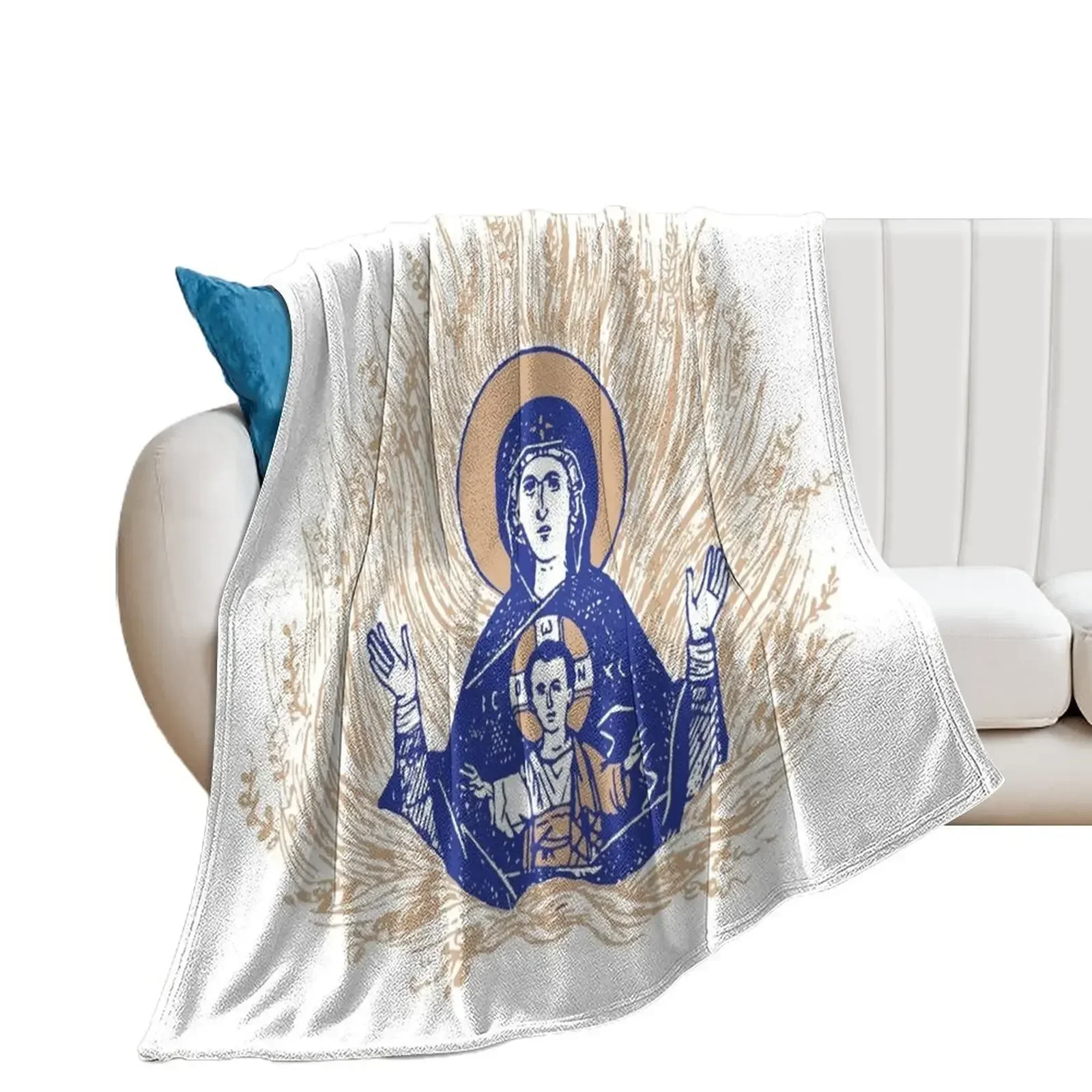 

The Unburnt Bush | The Burning Bush | Divine Vision | Blue Gold Throw Blanket Furry Beach Decorative Sofas Blankets