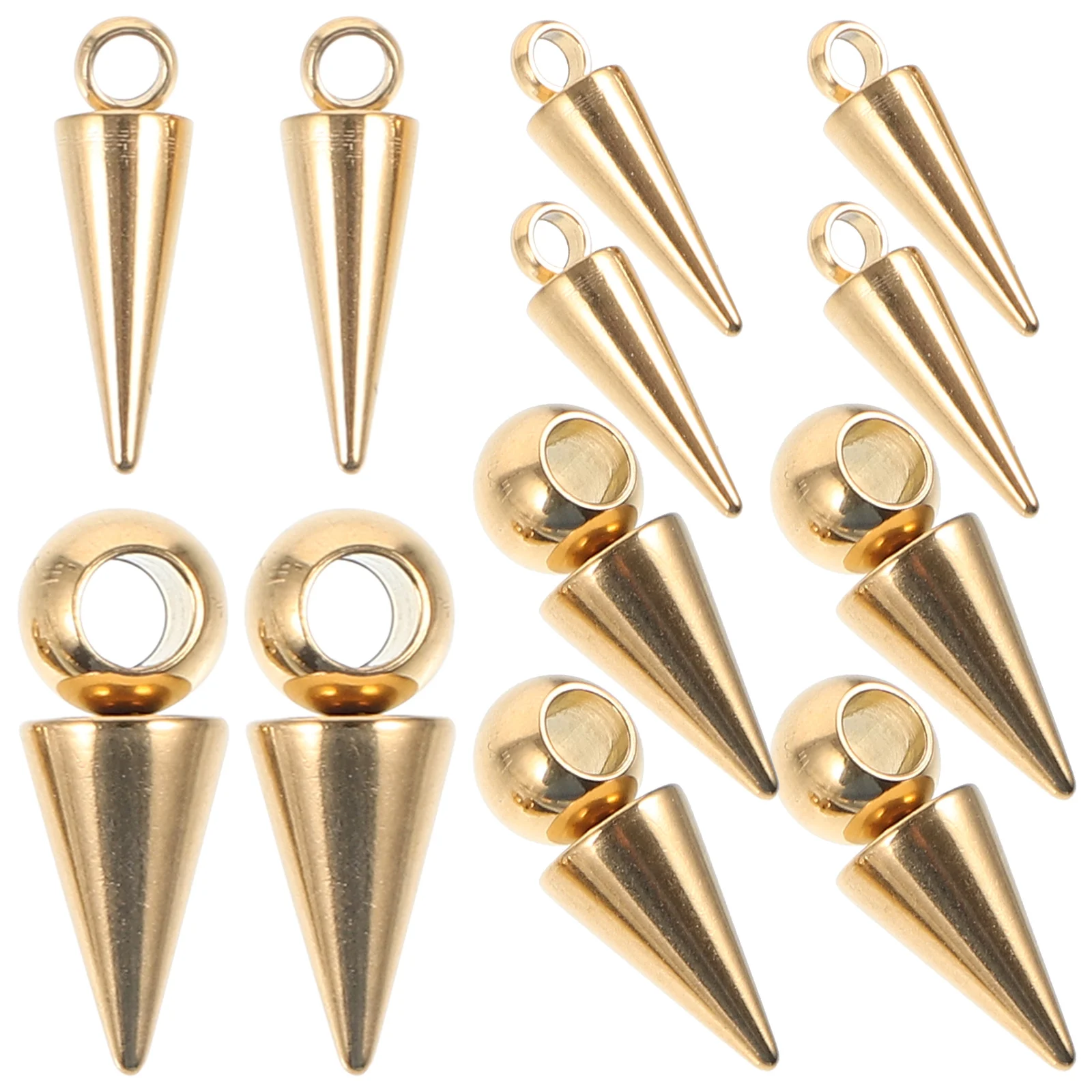 

20pcs Stainless Steel Cone Charms Alloy Pendant DIY Jewelry Necklace Keychain Decor Accessories Durable Smooth Edge for Women